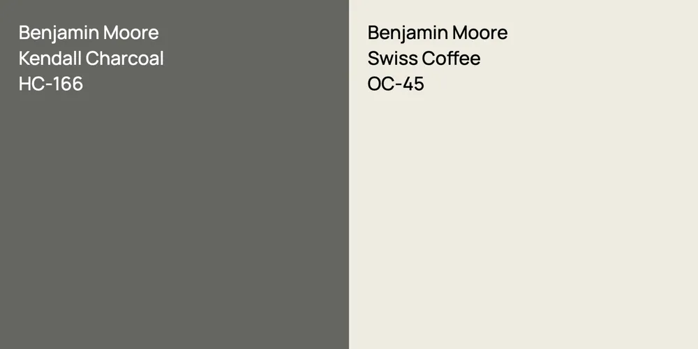 Benjamin Moore Kendall Charcoal vs. Benjamin Moore Swiss Coffee