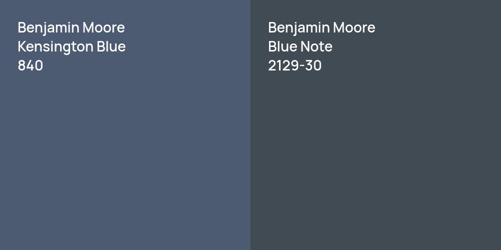 Benjamin Moore Kensington Blue vs. Benjamin Moore Blue Note