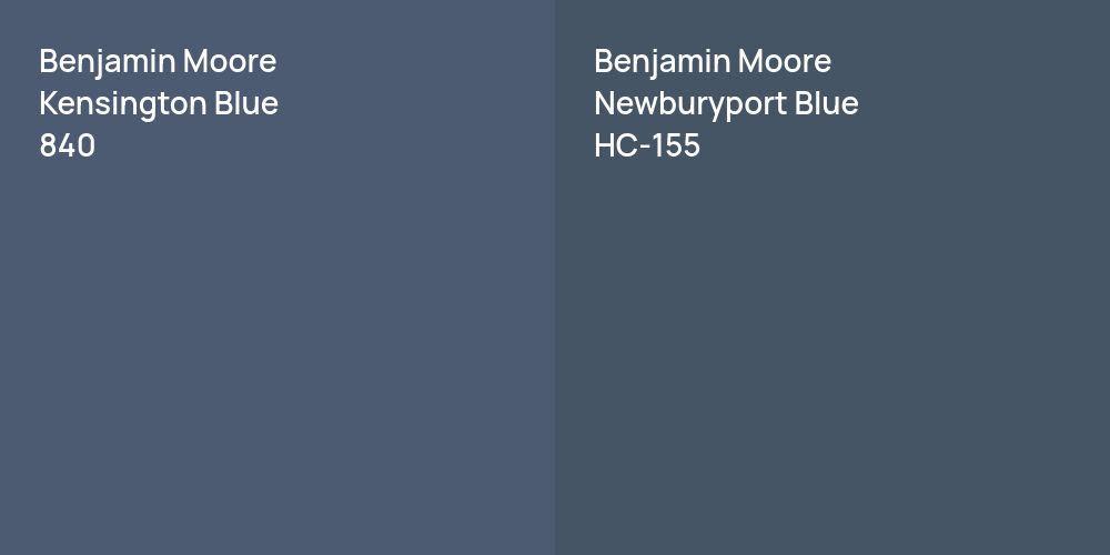 Benjamin Moore Kensington Blue vs. Benjamin Moore Newburyport Blue