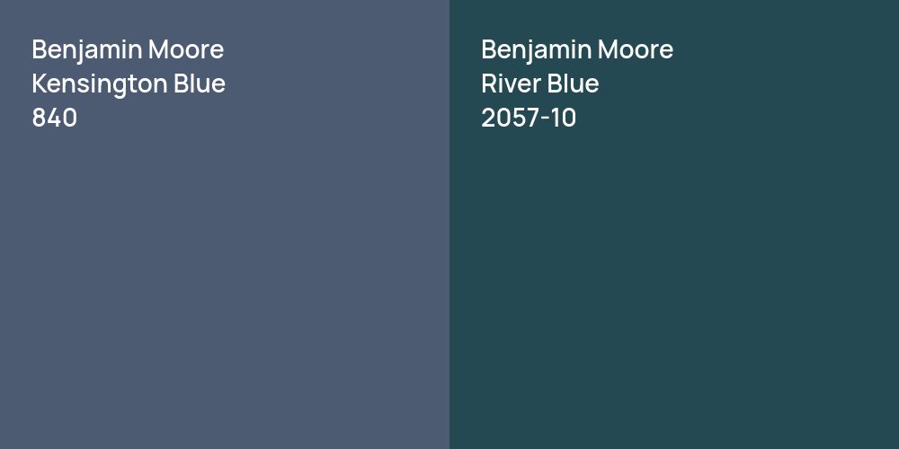 Benjamin Moore Kensington Blue vs. Benjamin Moore River Blue