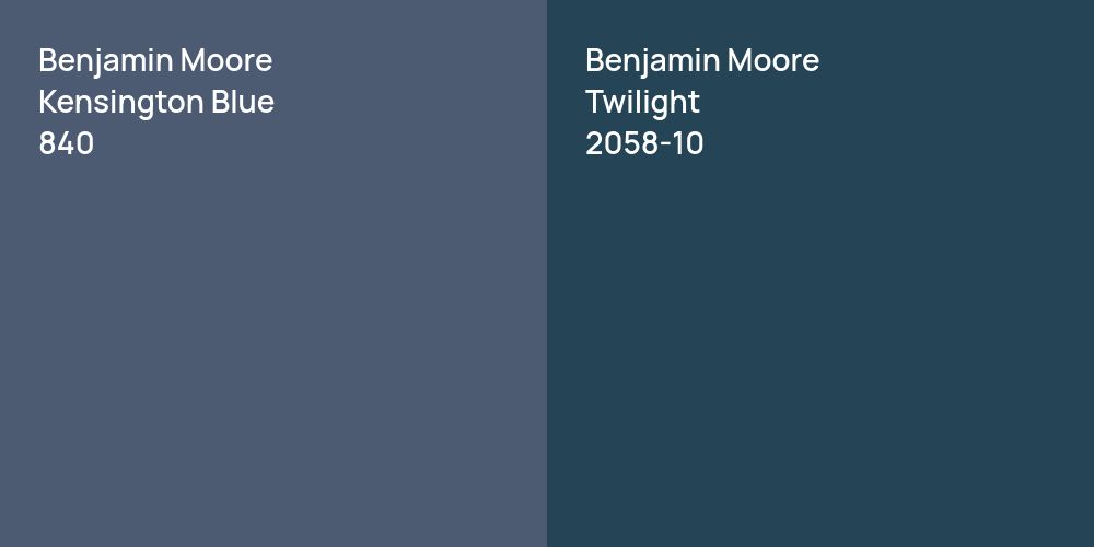 Benjamin Moore Kensington Blue vs. Benjamin Moore Twilight