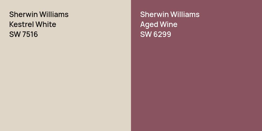 Sherwin Williams Kestrel White vs. Sherwin Williams Aged Wine