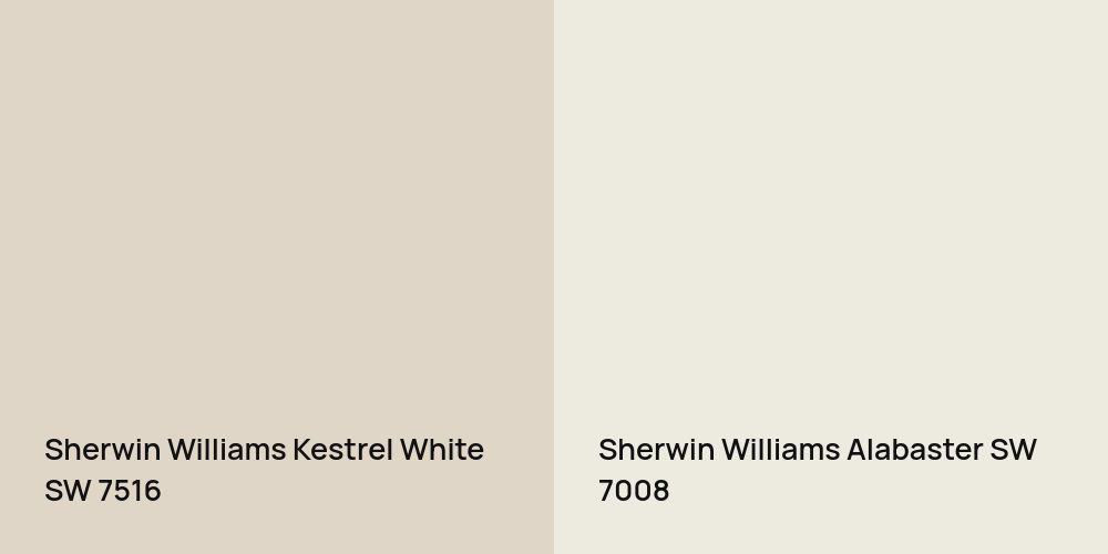 Sherwin Williams Kestrel White vs. Sherwin Williams Alabaster