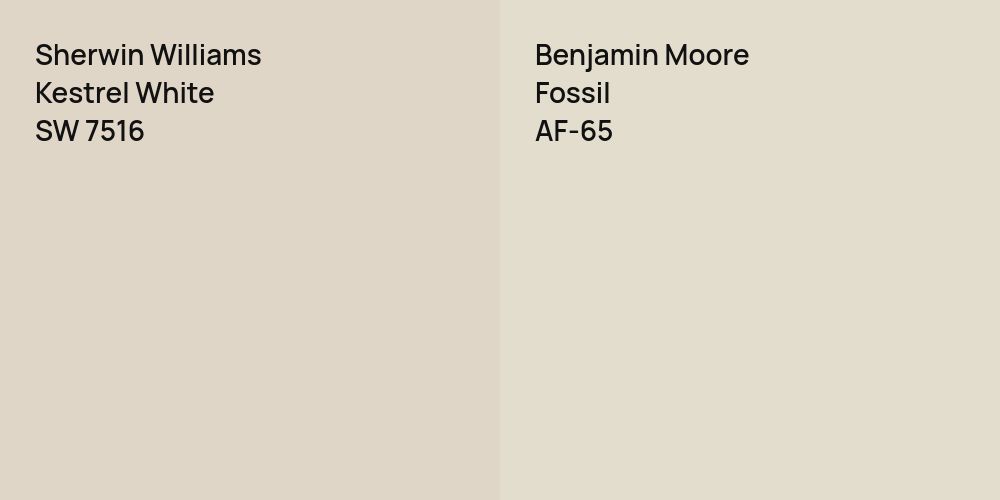 Sherwin Williams Kestrel White vs. Benjamin Moore Fossil