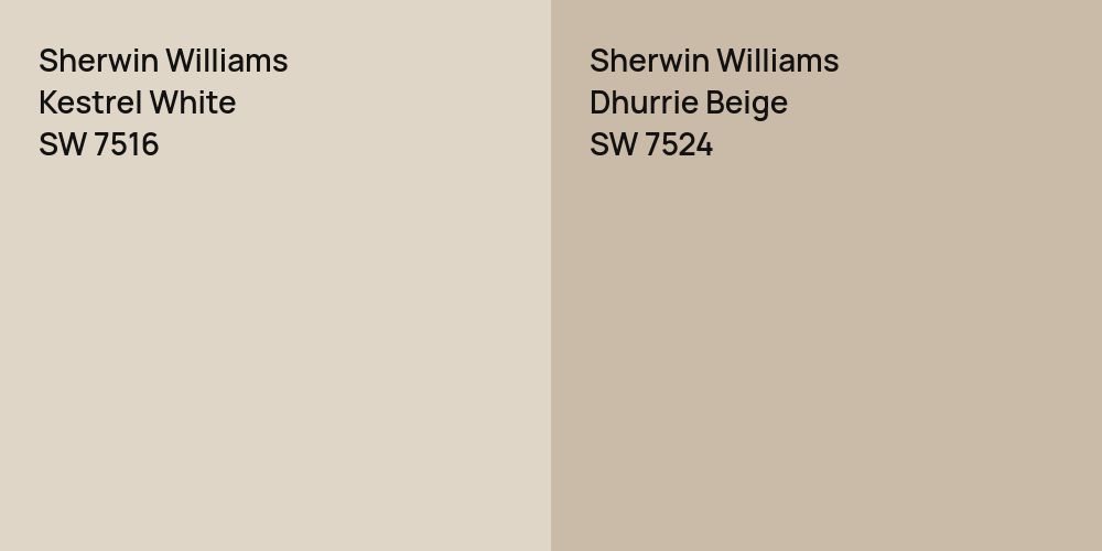 Sherwin Williams Kestrel White vs. Sherwin Williams Dhurrie Beige