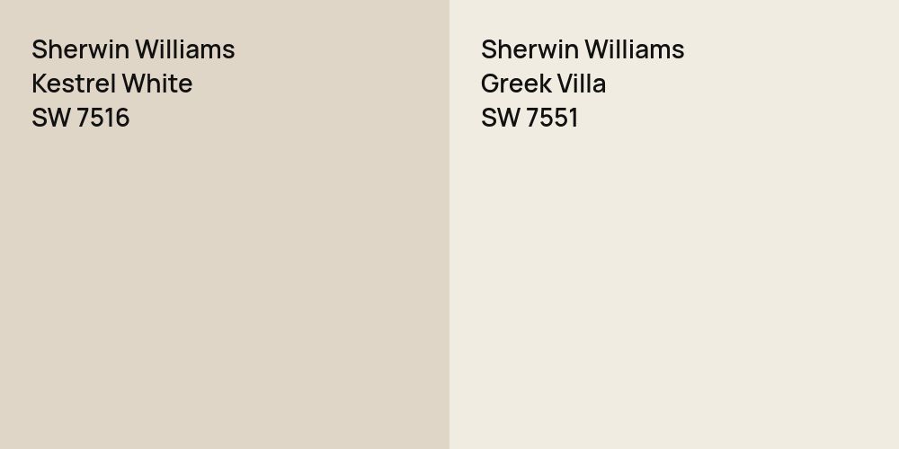 Sherwin Williams Kestrel White vs. Sherwin Williams Greek Villa