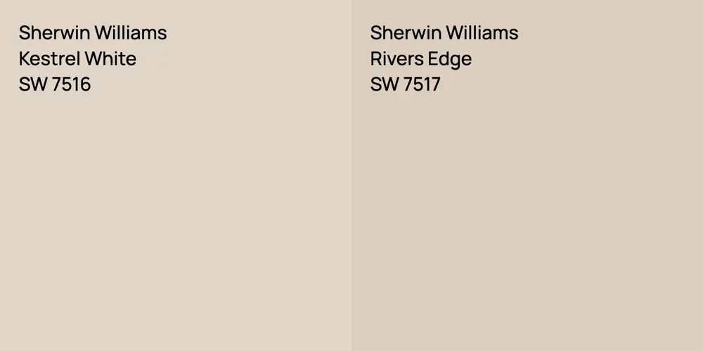 Sherwin Williams Kestrel White vs. Sherwin Williams Rivers Edge