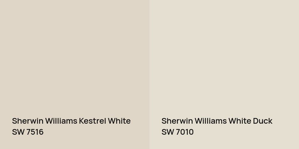 Sherwin Williams Kestrel White vs. Sherwin Williams White Duck