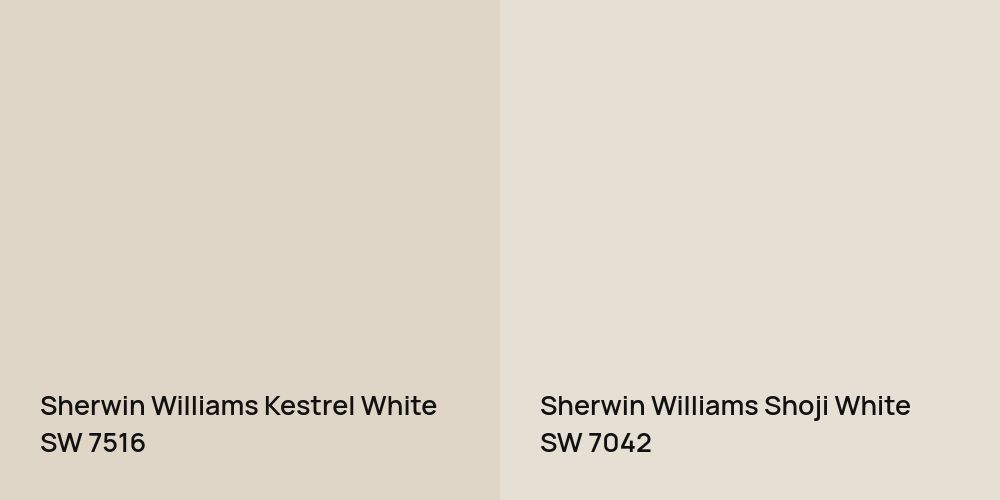 Sherwin Williams Kestrel White vs. Sherwin Williams Shoji White