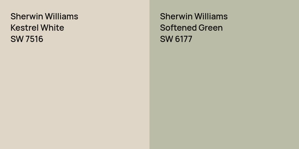 Sherwin Williams Kestrel White vs. Sherwin Williams Softened Green