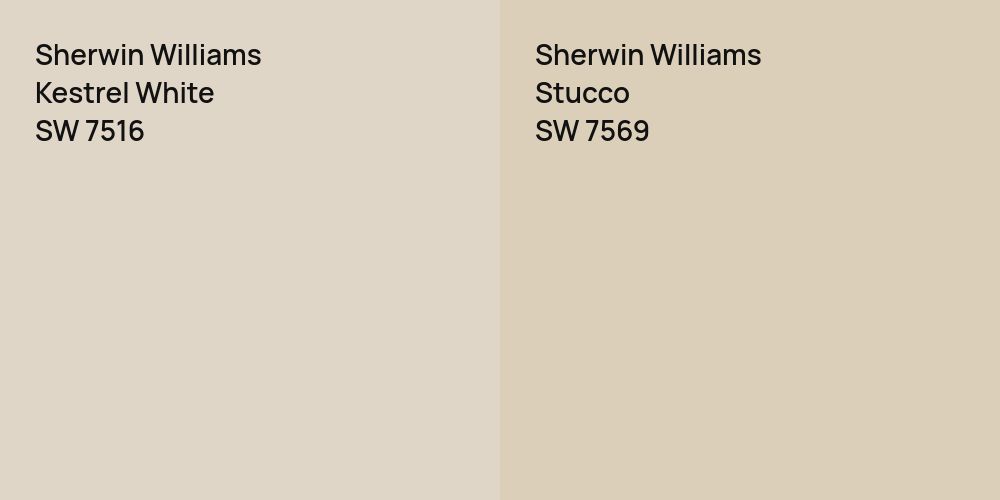 Sherwin Williams Kestrel White vs. Sherwin Williams Stucco