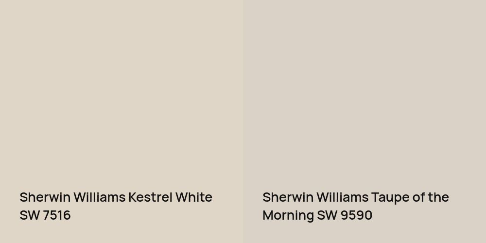 Sherwin Williams Kestrel White vs. Sherwin Williams Taupe of the Morning