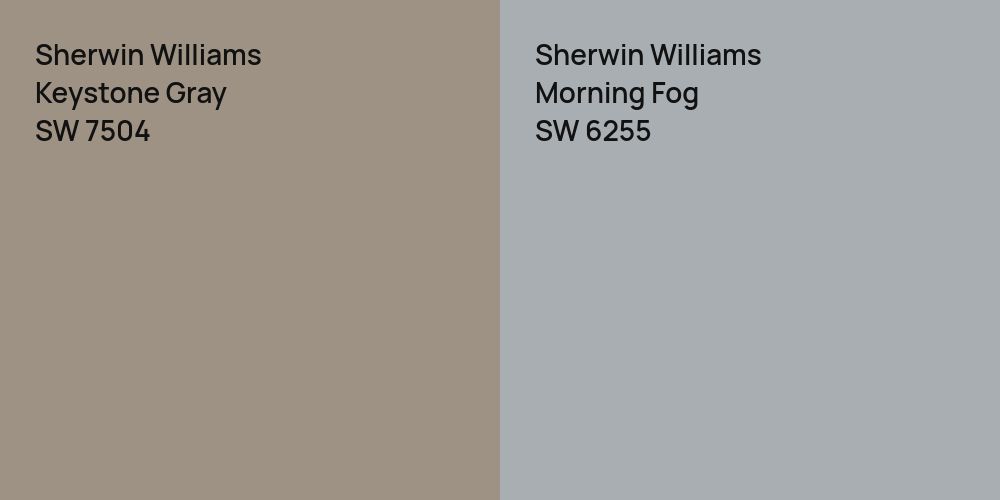 Sherwin Williams Keystone Gray vs. Sherwin Williams Morning Fog