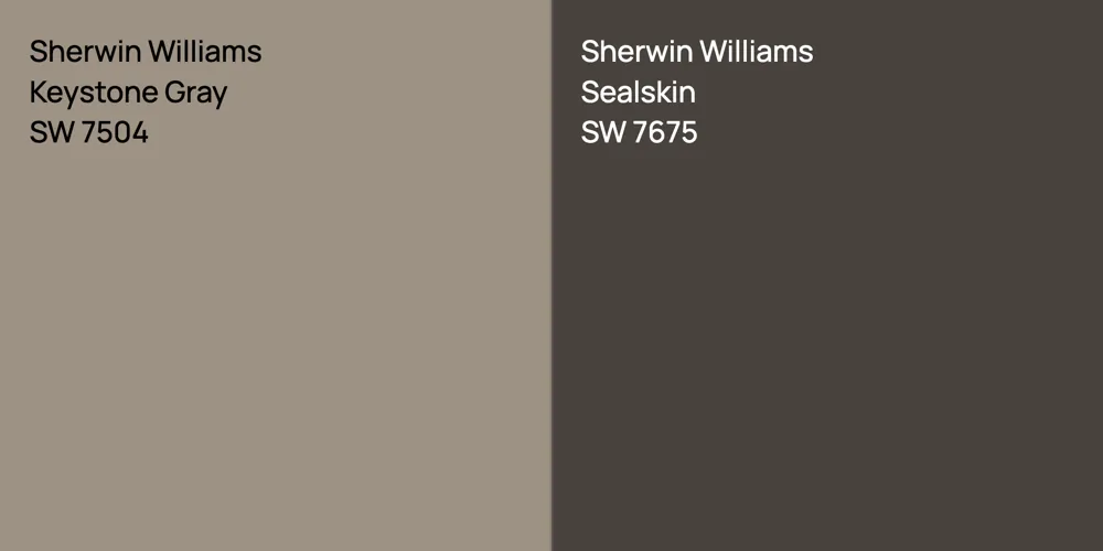 Sherwin Williams Keystone Gray vs. Sherwin Williams Sealskin