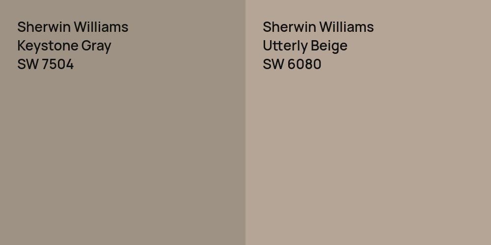 Sherwin Williams Keystone Gray vs. Sherwin Williams Utterly Beige