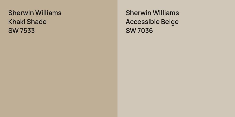 Sherwin Williams Khaki Shade vs. Sherwin Williams Accessible Beige