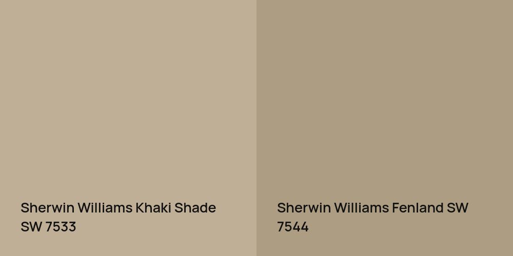 Sherwin Williams Khaki Shade vs. Sherwin Williams Fenland