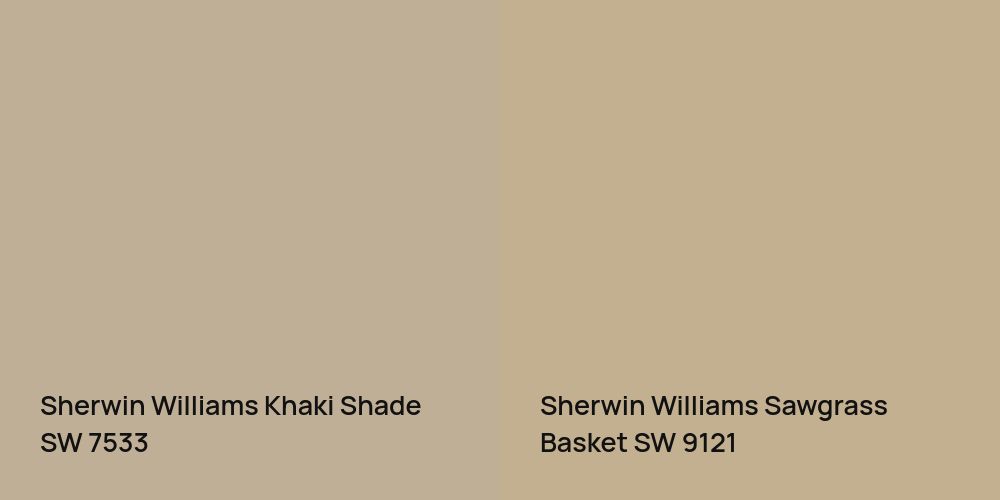 Sherwin Williams Khaki Shade vs. Sherwin Williams Sawgrass Basket