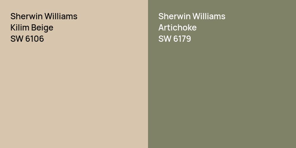 Sherwin Williams Kilim Beige vs. Sherwin Williams Artichoke