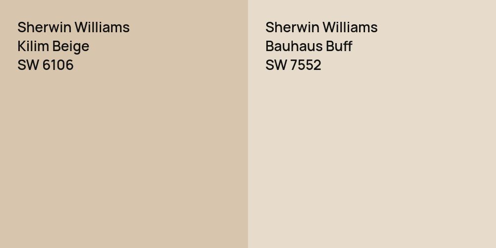 Sherwin Williams Kilim Beige vs. Sherwin Williams Bauhaus Buff