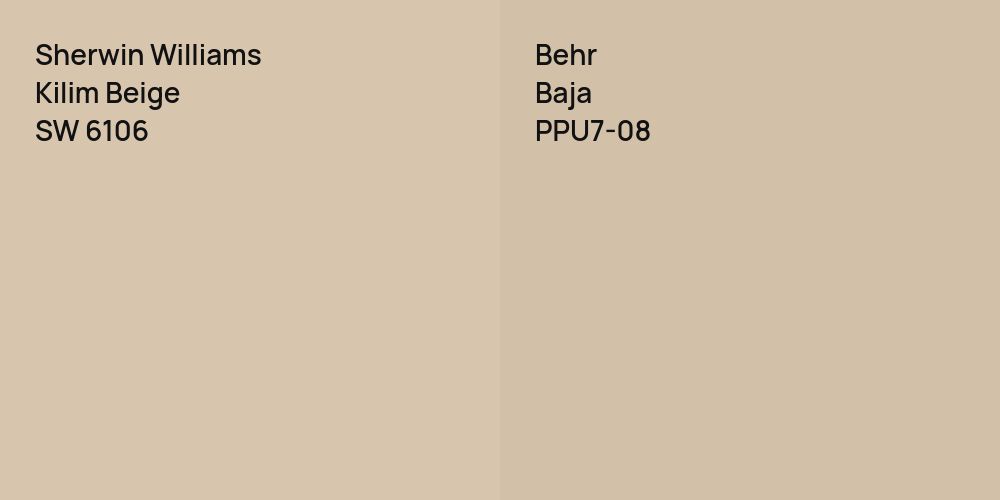 Sherwin Williams Kilim Beige vs. Behr Baja