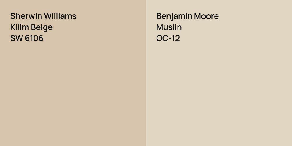 Sherwin Williams Kilim Beige vs. Benjamin Moore Muslin