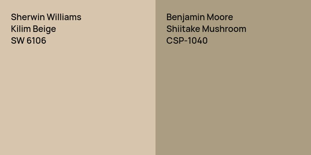 Sherwin Williams Kilim Beige vs. Benjamin Moore Shiitake Mushroom