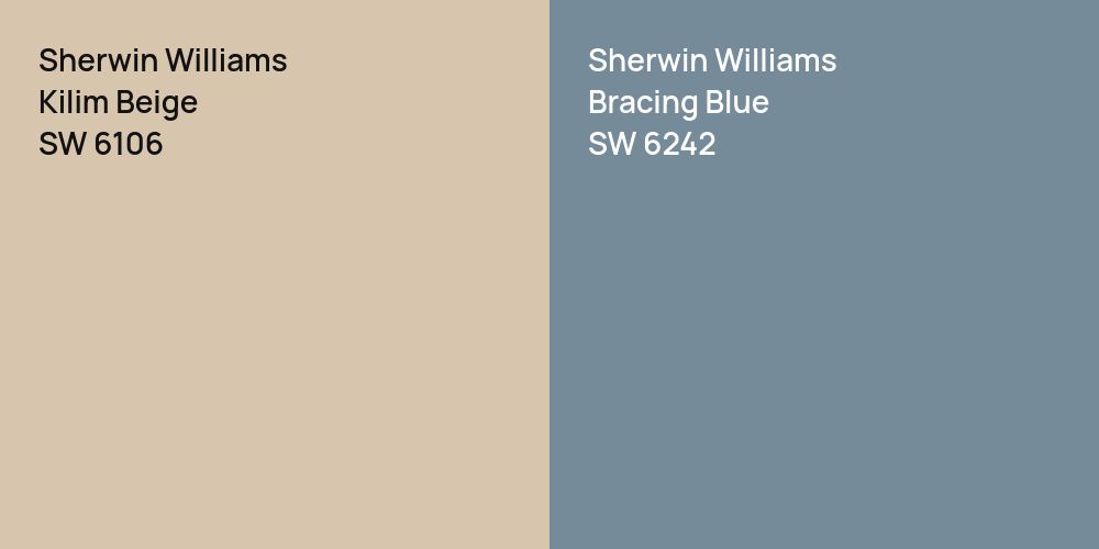 Sherwin Williams Kilim Beige vs. Sherwin Williams Bracing Blue