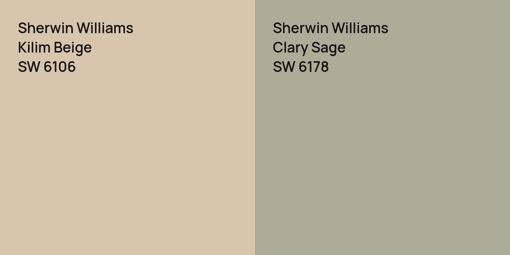 Sherwin Williams Kilim Beige vs. Sherwin Williams Clary Sage