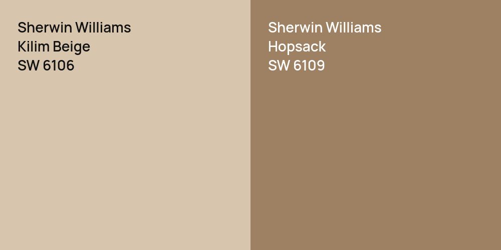 Sherwin Williams Kilim Beige vs. Sherwin Williams Hopsack