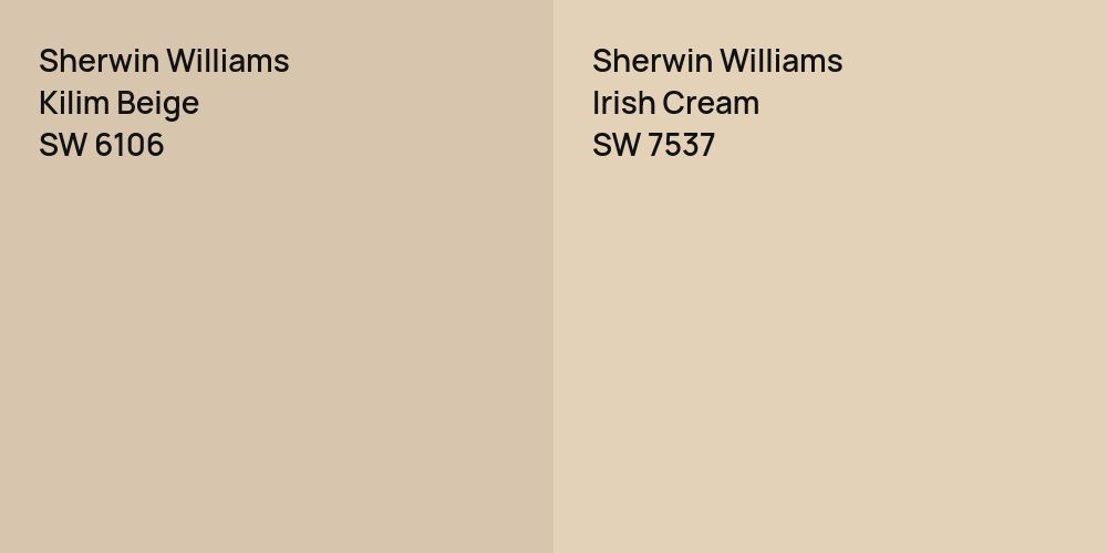 Sherwin Williams Kilim Beige vs. Sherwin Williams Irish Cream