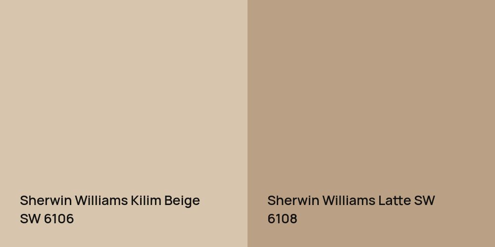 Sherwin Williams Kilim Beige vs. Sherwin Williams Latte