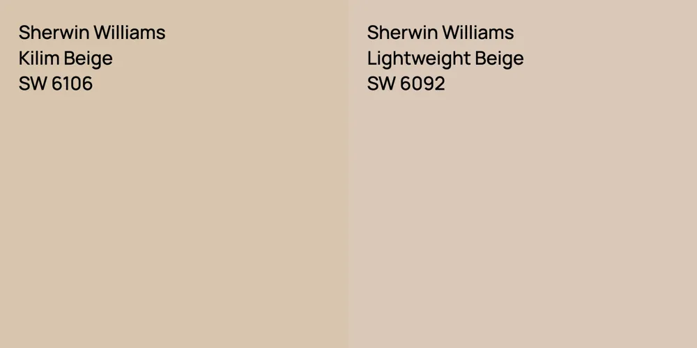 Sherwin Williams Kilim Beige vs. Sherwin Williams Lightweight Beige