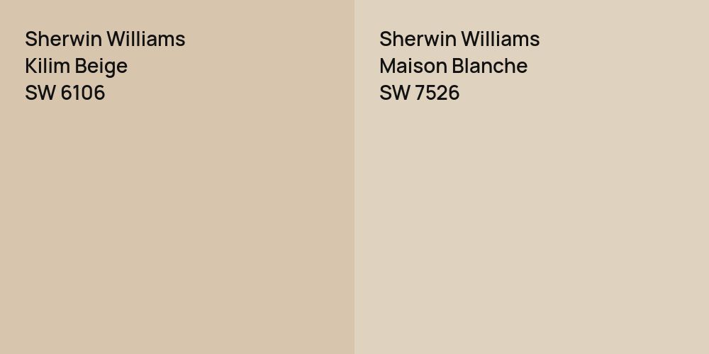 Sherwin Williams Kilim Beige vs. Sherwin Williams Maison Blanche