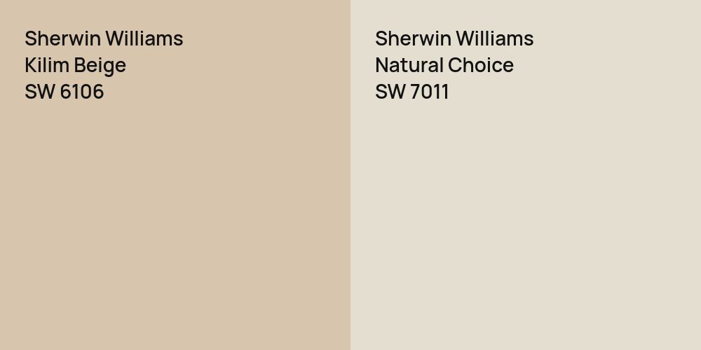 Sherwin Williams Kilim Beige vs. Sherwin Williams Natural Choice