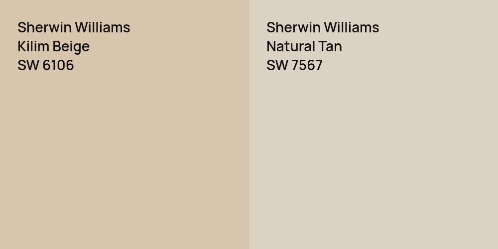 Sherwin Williams Kilim Beige vs. Sherwin Williams Natural Tan