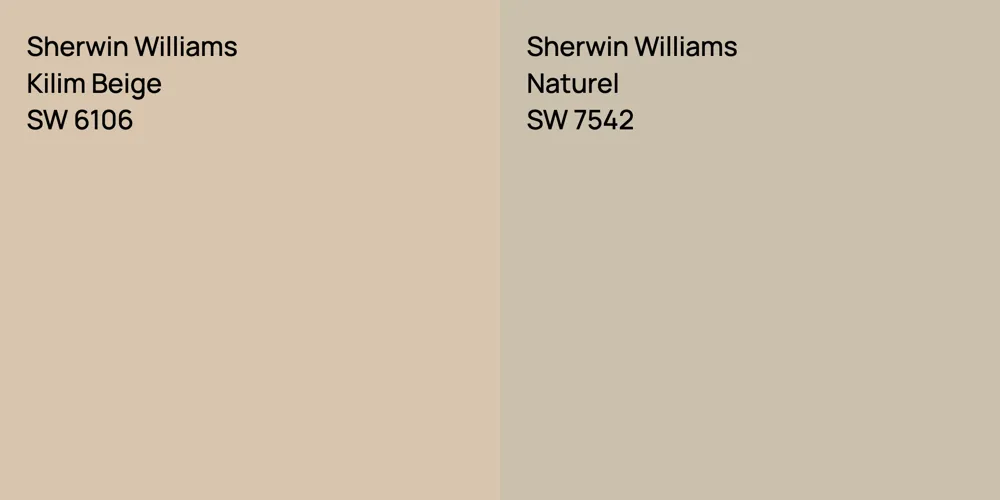 Sherwin Williams Kilim Beige vs. Sherwin Williams Naturel