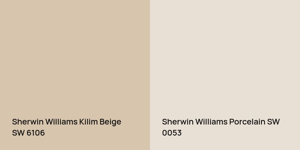 Sherwin Williams Kilim Beige vs. Sherwin Williams Porcelain