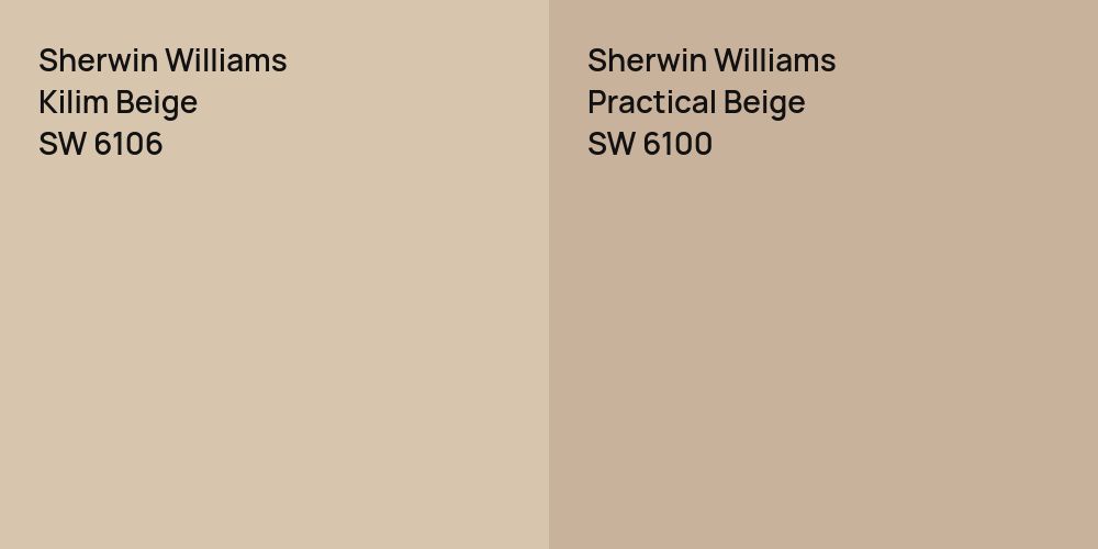 Sherwin Williams Kilim Beige vs. Sherwin Williams Practical Beige