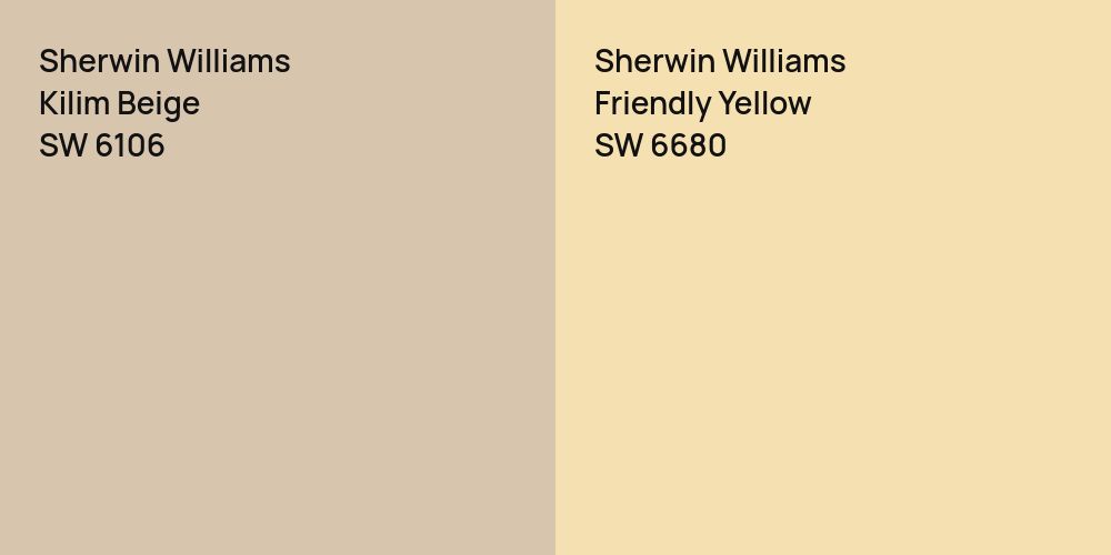 Sherwin Williams Kilim Beige vs. Sherwin Williams Friendly Yellow