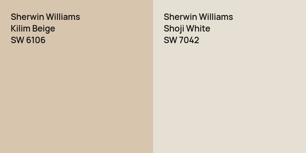 Sherwin Williams Kilim Beige vs. Sherwin Williams Shoji White