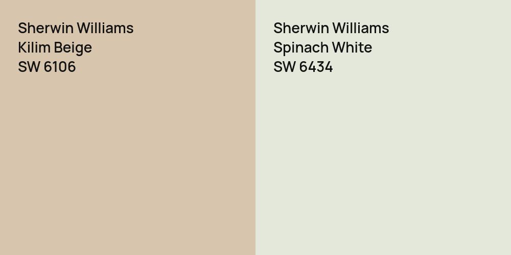 Sherwin Williams Kilim Beige vs. Sherwin Williams Spinach White