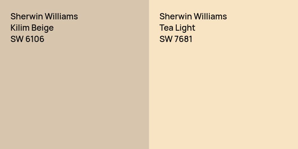 Sherwin Williams Kilim Beige vs. Sherwin Williams Tea Light