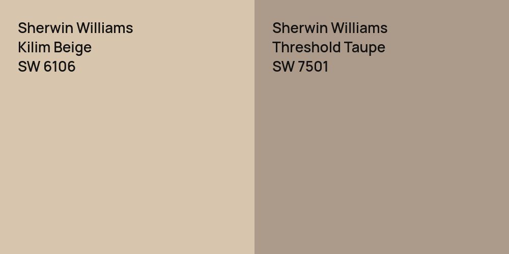 Sherwin Williams Kilim Beige vs. Sherwin Williams Threshold Taupe