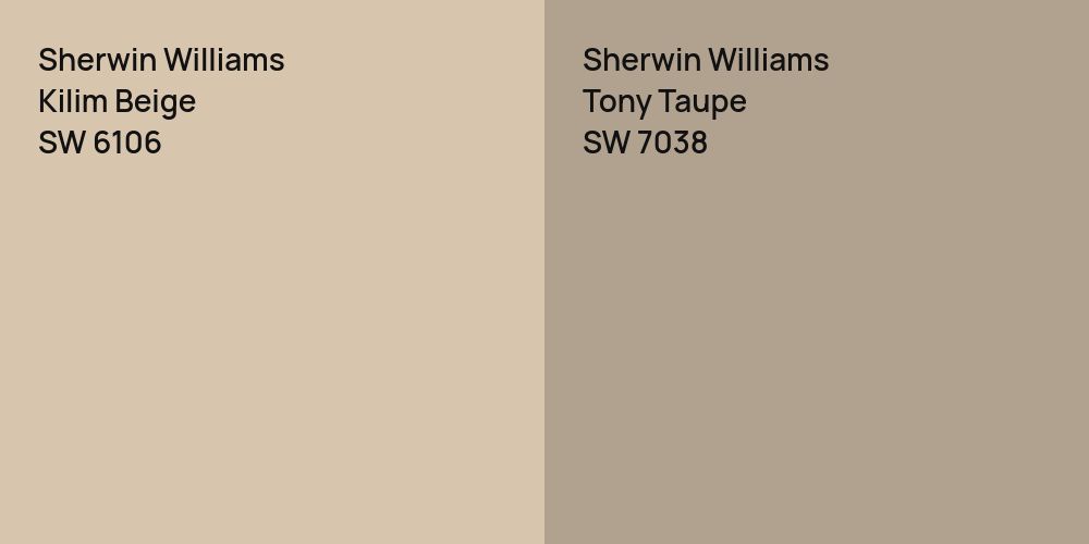 Sherwin Williams Kilim Beige vs. Sherwin Williams Tony Taupe