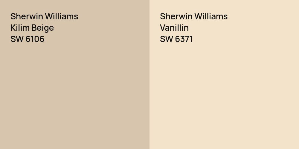 Sherwin Williams Kilim Beige vs. Sherwin Williams Vanillin