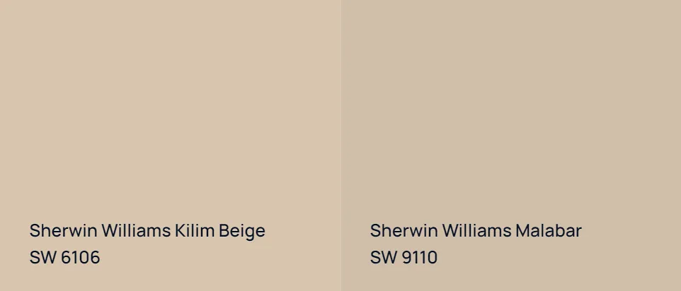 Sherwin Williams Kilim Beige SW 6106 vs Sherwin Williams Malabar SW 9110