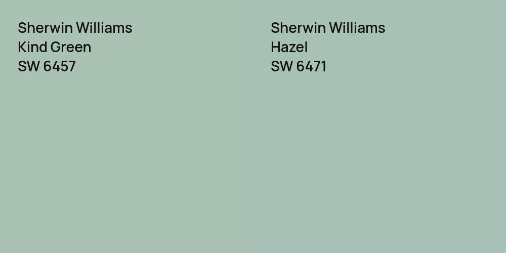 Sherwin Williams Kind Green vs. Sherwin Williams Hazel