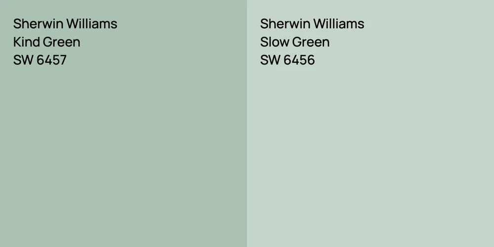 Sherwin Williams Kind Green vs. Sherwin Williams Slow Green