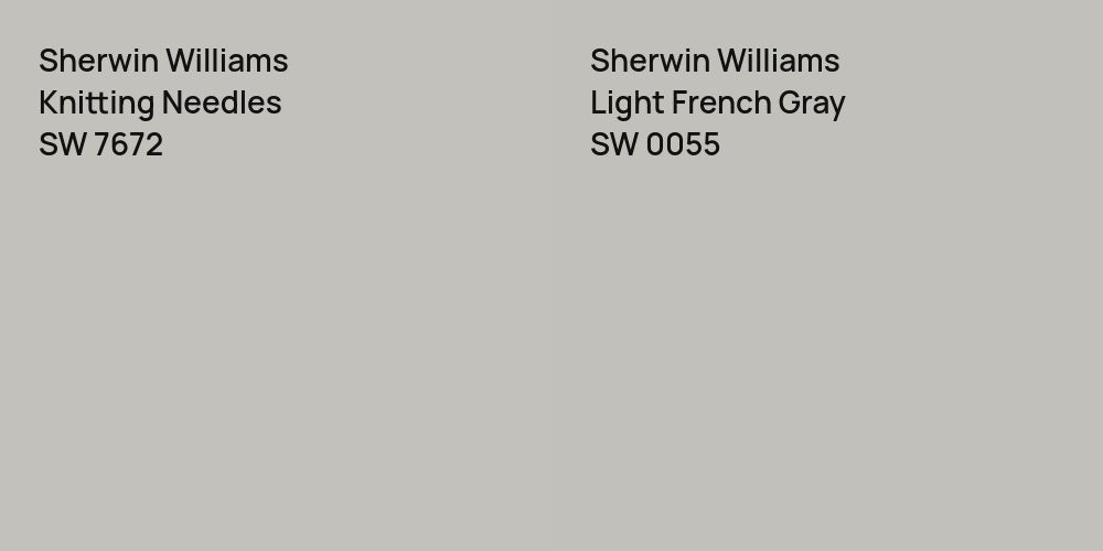 Sherwin Williams Knitting Needles vs. Sherwin Williams Light French Gray